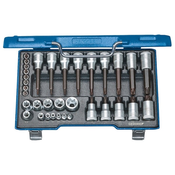 Screwdriver Bit Socket Set, 1/2", 1/4"